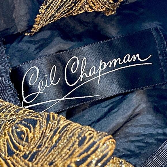 Ceil Chapman Vintage 1950s Gold Metallic Brocade Cocktail Dress Size 4 Small - Picture 7 of 7